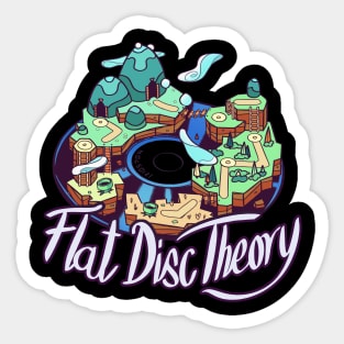 Flat Disc Theory | Funny Joke Video Gamer Conspiracy Humor Sticker